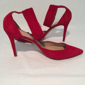 J.Crew Red Suede Strappy Heels Size 11